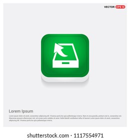 Upload icon.Green Web Button - Free vector icon