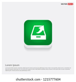 Upload icon.Green Web Button - Free vector icon