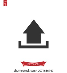 Upload icon,loading vector sign isolated on white background.Simple upload illustration for web and mobile platforms.