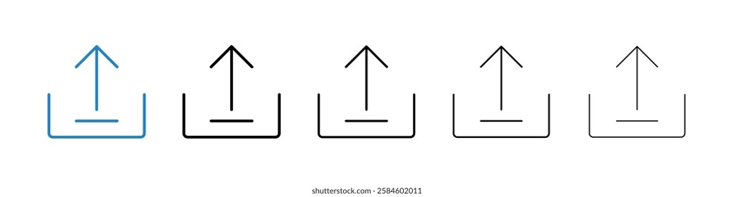Upload icons in five different stroke sizes