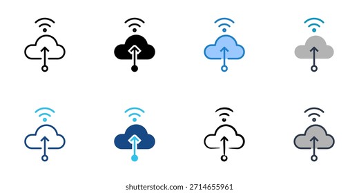 os ícones de upload definem uma coleção de vetores de vários estilos. 
