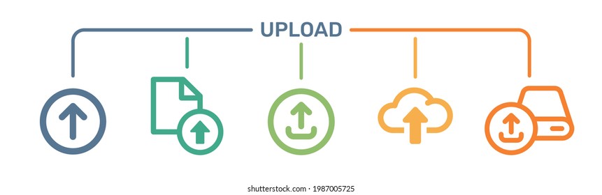 Upload icons set. vector illustration. Storage concept