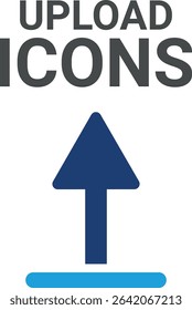 Upload icons, they contain upload, document, link, download file, folder, data, and PDF icons. Solid icon collection. Vector illustration.