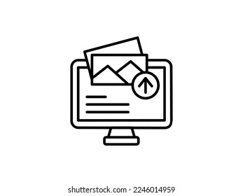 Upload image icon. Trendy Upload file logo concept on white background from web hosting collection. Contributor, designer