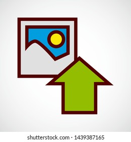 Upload Image. Simple Vector Color Icon