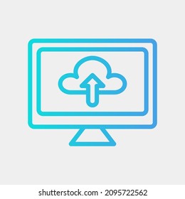 Upload information icon in gradient style about marketing and seo, use for website mobile app presentation