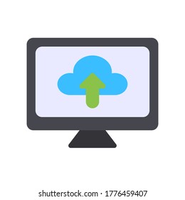 Upload information icon vector illustration in flat style for any projects, use for website mobile app presentation