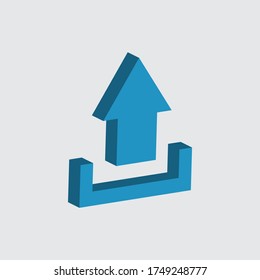 signo vectorial de icono isométrico de carga