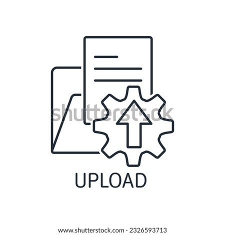 Upload the latest information. actual interest. Vector linear icon isolated on white background.