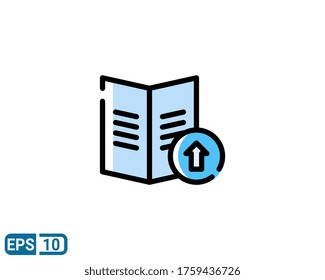 icono de la biblioteca de carga con estilo de línea rellenado. ilustración vectorial para diseño gráfico, sitio web, interfaz de usuario aislada en fondo blanco. EPS 10