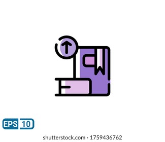 upload library icon in filled line style. vector illustration for graphic design, website, UI isolated on white background. EPS 10