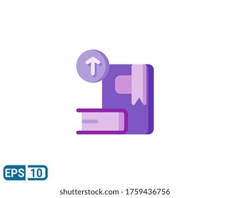 upload library icon in flat style. vector illustration for graphic design, website, UI isolated on white background. Editable color. EPS 10