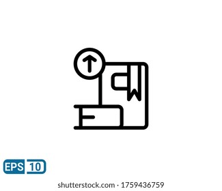 upload library icon in line style. vector illustration for graphic design, website, UI isolated on white background. EPS 10