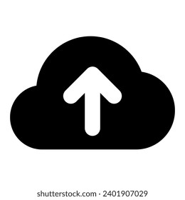 icono de la línea de carga, signo del vector del contorno de carga en la nube, pictograma de estilo lineal aislado en blanco. ilustración de logotipo