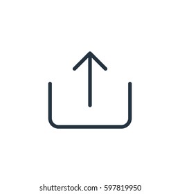 upload line icon on white background
