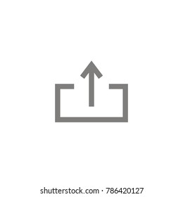 Upload line icon on white background. Upload sign