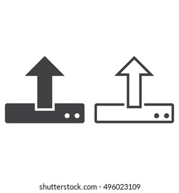 Upload line icon, outline and filled vector sign, linear and full pictogram isolated on white, logo illustration