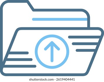 Upload Line Two Colour Icon