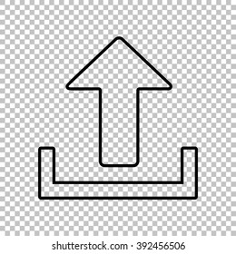 Upload Line Vector Icon On Transparent Stock Vector (Royalty Free ...