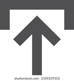 Upload linear icon. Black arrow pointing up