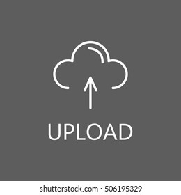 Upload, linear icon. Web upload line icon. High quality outline pictigram for design website or mobile app. Vector thin line illustration of upload files.