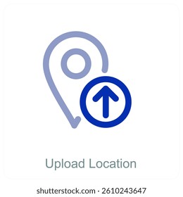 Upload Location and pin icon concept