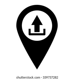 Upload - map pointer vector icon