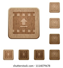 Upload movie on rounded square carved wooden button styles