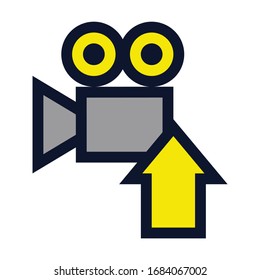 Upload Movie. Simple Vector Color Icon.