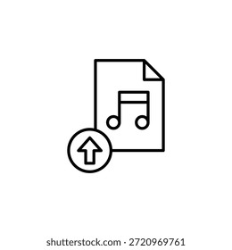 Ícone de Contorno da Seta de Símbolo de Anotação de Arquivo de Áudio de Música