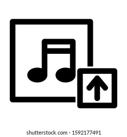 upload music icon isolated sign symbol vector illustration - high quality black style vector icons
