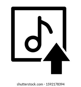 upload music icon isolated sign symbol vector illustration - high quality black style vector icons
