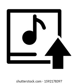 upload music icon isolated sign symbol vector illustration - high quality black style vector icons
