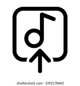 upload music icon isolated sign symbol vector illustration - high quality black style vector icons
