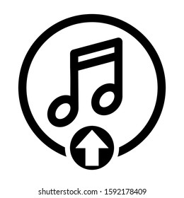 upload music icon isolated sign symbol vector illustration - high quality black style vector icons
