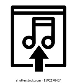 upload music icon isolated sign symbol vector illustration - high quality black style vector icons
