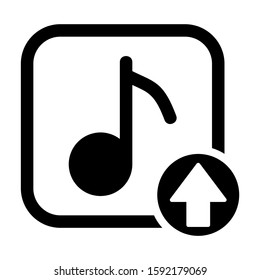 upload music icon isolated sign symbol vector illustration - high quality black style vector icons
