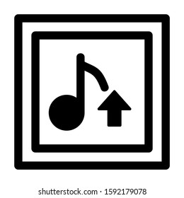 upload music icon isolated sign symbol vector illustration - high quality black style vector icons
