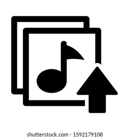 upload music icon isolated sign symbol vector illustration - high quality black style vector icons
