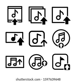 upload music icon isolated sign symbol vector illustration - Collection of high quality black style vector icons
