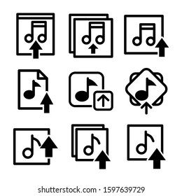 upload music icon isolated sign symbol vector illustration - Collection of high quality black style vector icons
