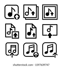 upload music icon isolated sign symbol vector illustration - Collection of high quality black style vector icons
