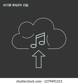 Upload music icon line element. Vector illustration of upload music icon line isolated on clean background for your web mobile app logo design.