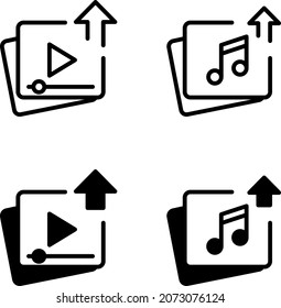 Upload music icon , vector illustration