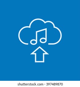 Upload music line icon.