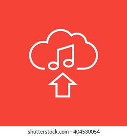 Upload music line icon.