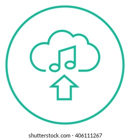 Upload music line icon.