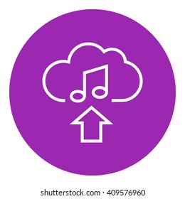 Upload music line icon.