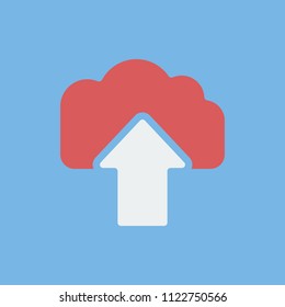 Upload on cloud icon. Vector image.