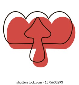 Upload on cloud with red shadow icin. Cloud and arrow icons. Push on server. Data storage. Vector illustration for web, graphic design, ui, application logo. Isolated on white background.